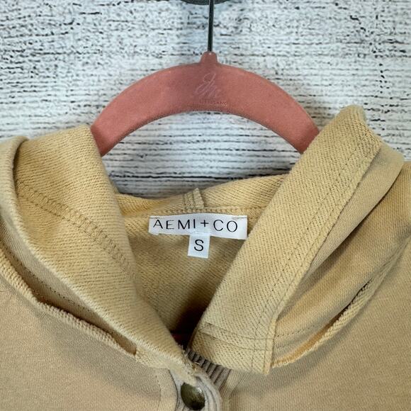 Aemi & Co Women's Ivory Quarter Snap Long Sleeve Pullover Sweatshirt Size Small - Picture 5 of 9